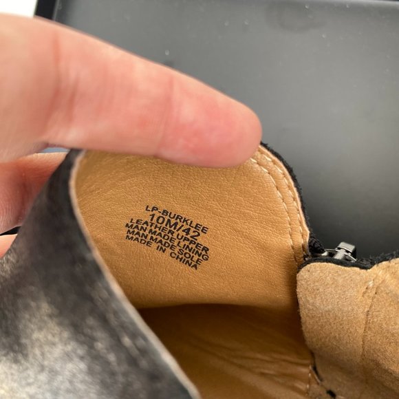 Lucky Brand Burklee Ankle Booties Side Zip Leather Black Size 10 - Picture 4 of 9